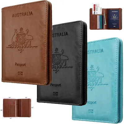 $10.99 • Buy AICase Leather RFID Blocking Passport Travel Wallet Holder ID Cards Cover Case