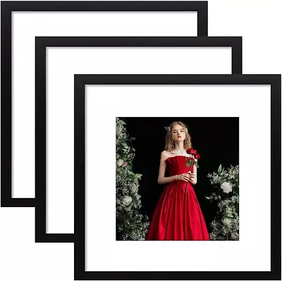 24X24 Frame Black 24X24 Picture Frame Without Mat Or 20X20 With Mat Wood Photo • $98.68
