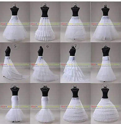 White A Line Hoop/Hoopless Ball Gown Silps Crinoline Petticoat Underskirts • $30.99