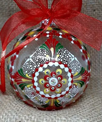Luxurious Hand-Painted Bespoke Glass Christmas Bauble 8cm Can Be Personalised  • £10