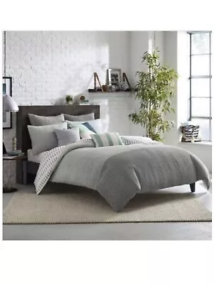 KAS Room Finley Twin Size Duvet Cover In Grey/Stripe • £27.55