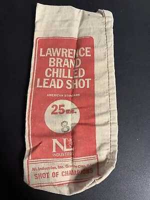 Vintage Lawrence Brand Chilled Lead Shot 25lbs No. 8 Empty Canvas Bag Shot • $5