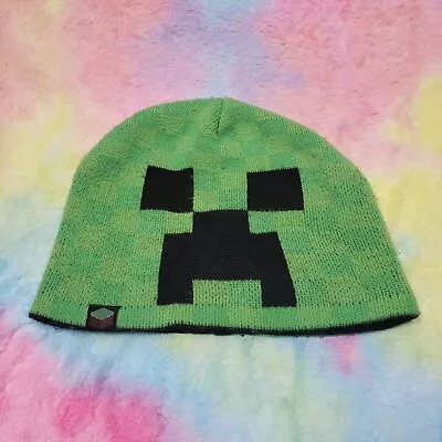 Minecraft Beanie Winter Hat Green Black Knit Boys One Size Jinx • $4.99