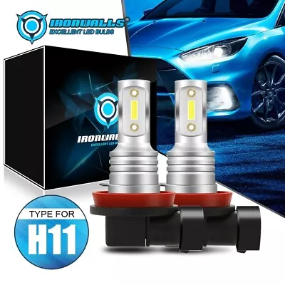 Pair H11 H8 H9 6000K White LED Fog Lights Bulbs Globes For Ford Ranger 2011-2023 • $34.99