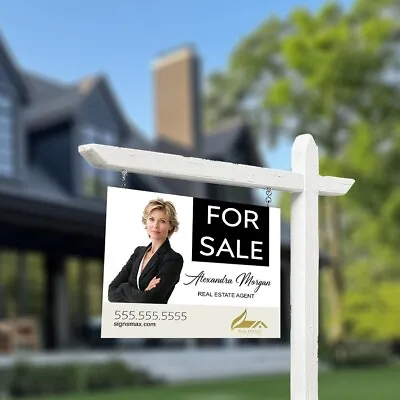 Custom Full Color Printed Real Estate Sign 24 X 18  Square Aluminum Double Side • $38.95