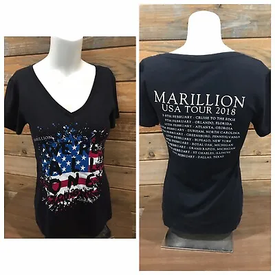 Marillion Prog Rock Band We're All One 2018 US Tour Women's V-neck T-shirt Med • £28.92