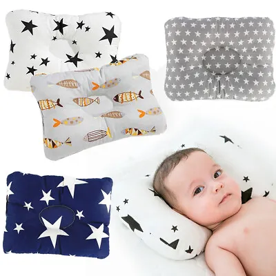 Newborn Baby Cot Pillow Prevent Flat Head Anti Roll Cushion Sleeping Support • £5.49