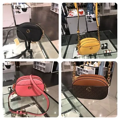Michael Kors Women Lady Small Oval Crossbody Leather Handbag Bag Shoulder Purse • $86.50