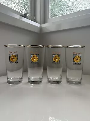 Heineken 1990 Van Gogh Anniversary Set Of 4 Beer Glasses In Boxes. • $50