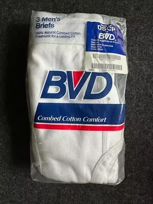 NEW Very Rare Men's 3-pack BVD Military-issue Briefs 1992 | Size 32 | White • $45.50