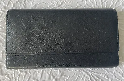 Coach Black Pebbled Leather Wallet • £49