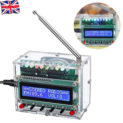 RDA5807 87-108MHz Electronic Radio Kit LCD Digital FM Radio Receiver Assembly UK • £14.97