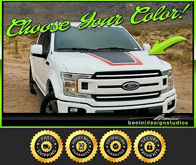 2 Color Hood Blackout Racing Stripes Decal Kit Fits - 2015-2020  Ford F150 F-150 • $69.99