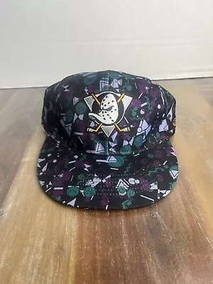 Anaheim Mighty Ducks Snapback Hat Promo Throwback Cap Bodhi Leaf Coffee Traders • $9.99