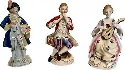 Vintage Miniature Trio Of Occupied Japan Figurines Playing Instruments • $28.41