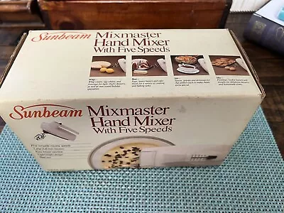 Vintage Hand Mixer Sunbeam Mixmaster 5 Speed Handheld  Almond 03056 • $19.95