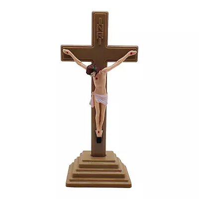 Standing Crucifix Glow-in-the-Dark Decorative Crosses Stand Catholic Decor • $7.22