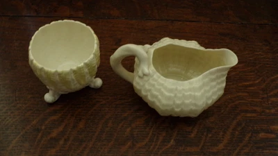 £43 • Buy Irish Belleek Porcelain 1st Black Mark Fern Toy Pot A/f  Unmarked Jug Coalisland