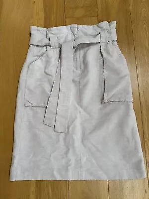 H&M Natural Linen Paper Bag Skirt Size 10 • £5