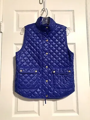 J.Crew Blue Sleeveless Quilted Jacket 100% Polyester Size M • $15