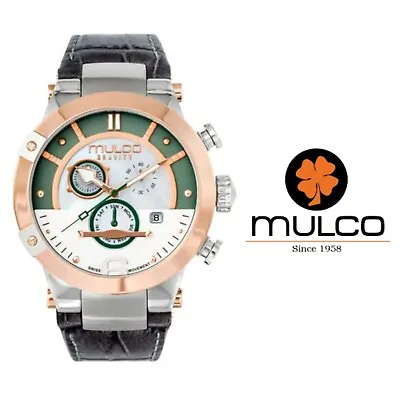 Mulco MW5-4190-213 Swiss Quartz Analog Watch With Gray Leather Strap • $120