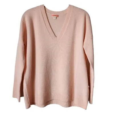 J.CREW 100% Cashmere Oversized Boyfriend Sweater In Peach Size XXS • $74.99