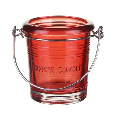£5.99 • Buy Yankee Candle Red Bucket Glass Votive Candle Holder 