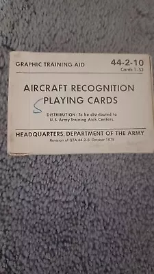 $10 • Buy US Army Aircraft Recognition Playing Cards GTA  44-2-10 1979