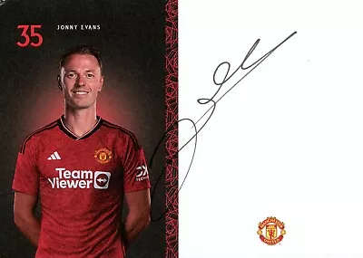 Jonny Evans Hand Signed Manchester United Original Man Utd Club Card Autograph • £26.99