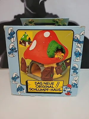 Vintage Smurf Mushroom House Schleich Peyo Schlumpf Schtroumpf Pitufo W/BOX!! • $73.89