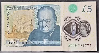 £5 Pound Note ~ Number AK49 783777 • £12.50