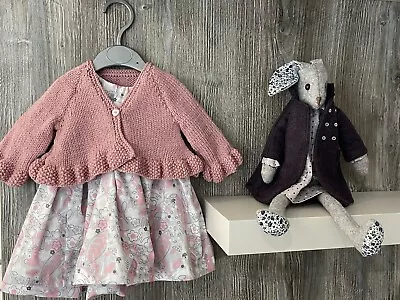 New Hand Knitted Baby Girls Cardigan In Dusty Pink 3months Size  • £3.50