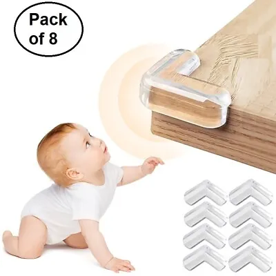 8 X Child Baby Safety Table Corner Protectors Furniture Sharp Edge Guard Cushion • £4.43