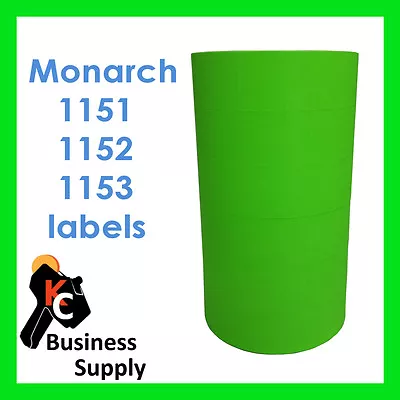 Monarch Paxar 1151 1152 1153 Green Labels - 1 Sleeve = 6 Rolls 1175 1176 1177 • $26.85