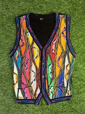 Vintage Coogi Australia Mercerized Cotton Vest Sweater Mens Small Medium • $89.95