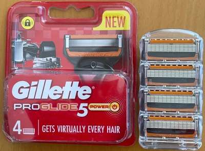 $11.95 • Buy Gillette Fusion 5 Proglide Power RED Razor 4 Pack Made In Germany New & UNsealed
