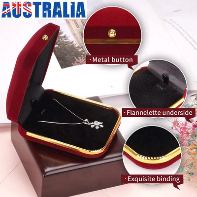 $10.60 • Buy Large Velvet Jewelry Box Necklace Ring Earring Pendant Gift Boxes Storage Case