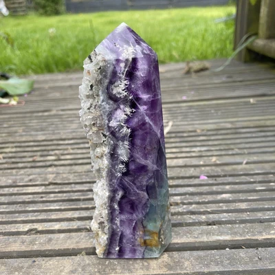 £22.99 • Buy Druzy Rainbow Fluorite Wave Tower Point 14.5 Cm 526 Grams UK Sellers F11 # 4