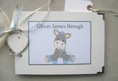 Personalised Baby Boy Birth/christening .a5 Size.. Photo Album/scrapbook/memory • £13.60