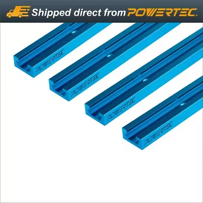 POWERTEC 24 Inch Double-Cut Profile Universal T-Track Anodized Blue 4PK (71371) • $38.99