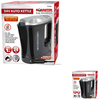 £14.99 • Buy 24v Electric Kettle Portable Van Car Lorry Cig Lighter 1ltr Plug In Black Travel