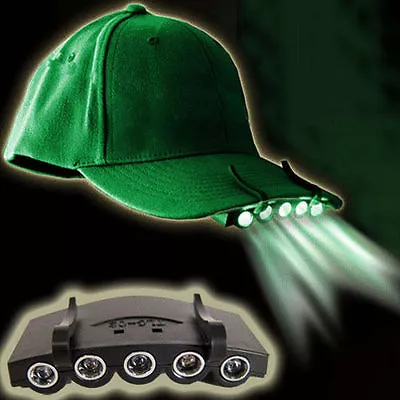 2 Light 5 LED Use Under The Brim Cap Hat Headlamp Light Hunting Fishing Hiking • $8.99