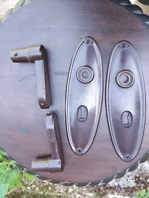 £30 • Buy Vintage Brown Bakelite Door Knobs Handles Plates Art Deco 1930's Antique Old
