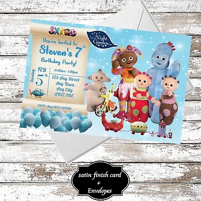 10 The Night Garden Boy Personalised Birthday Party Invitations With Envelopes • £5.90