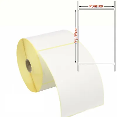 Thermal Labels Roll Large Self Adhesive Sticky Labels 150mm X 100mm 6 X 4  White • £1.75
