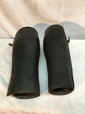Vintage Pair Leather Knee Brace Support Polio Civil War Early Medical Arts • $85.50