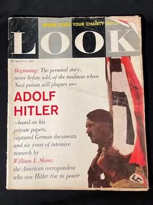 Vintage Look Magazine Adolf Hitler March 15th 1960 • $20