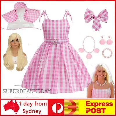 Girls Kids Barbie Costume Cosplay Book Week Birthday Halloween Party Dress Wig • $29.95