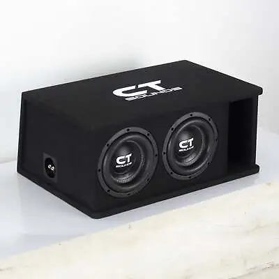 Used CT Sounds TROPO-2X8D4 Dual 8  1600W Loaded Ported Car Subwoofer Box • $164.99