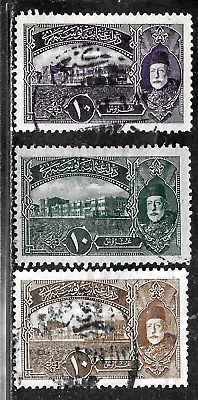 Hick Girl- Used Turkey Stamps   Sc#431-33  1916  Mohammed V & Palace    M476 • $1.58